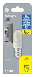 GE 13370 LED Bulb, T4 Lamp, 15 W Equivalent, Candelabra Lamp Base, Clear, Warm White Light, 3000 K Color Temp