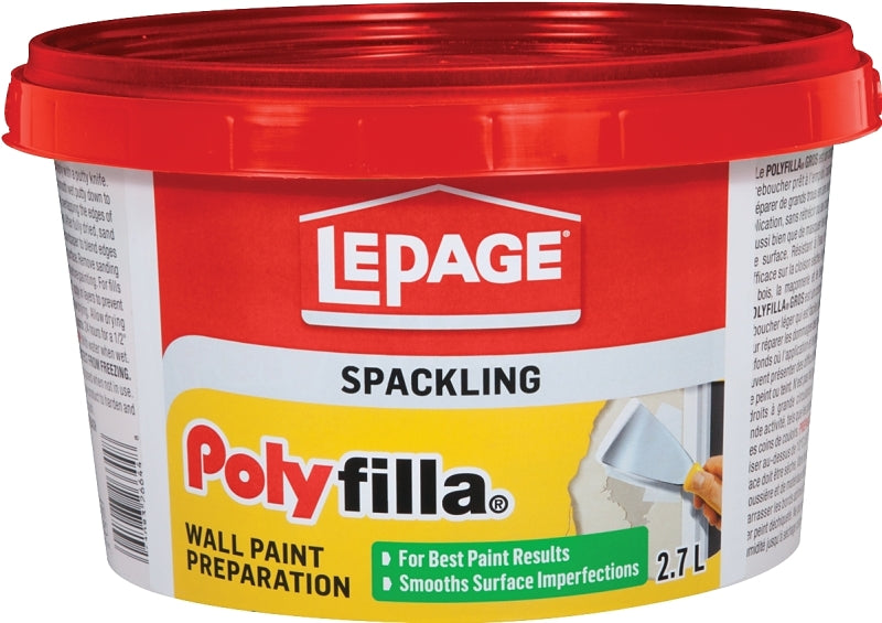 LePage Polyfilla 1292879 Wall Paint Preparation Compound, White, 2.7 L Pail