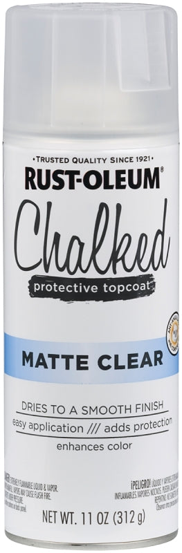 Rust-Oleum 302599 Chalk Spray Paint, Ultra Matte, Clear, 12 oz, Can