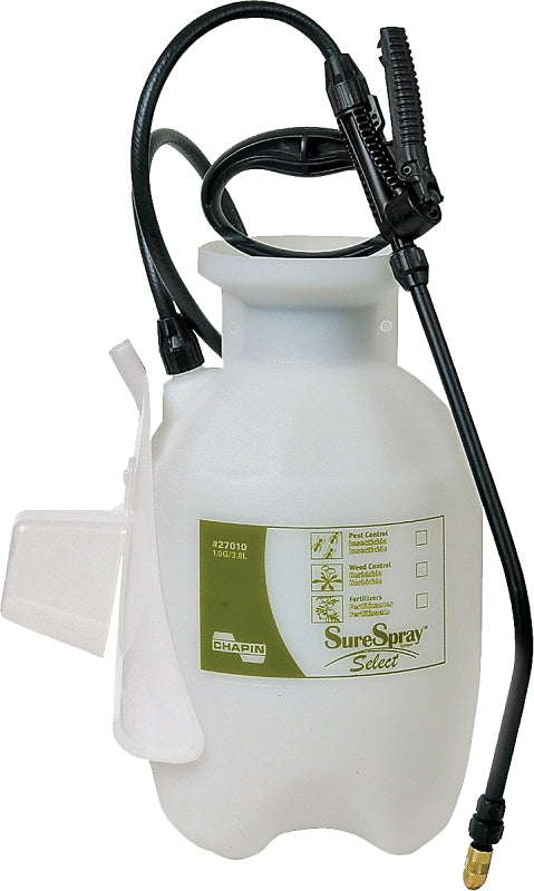 CHAPIN SureSpray 27010 Compression Sprayer, 1 gal Tank, Poly Tank, 34 in L Hose