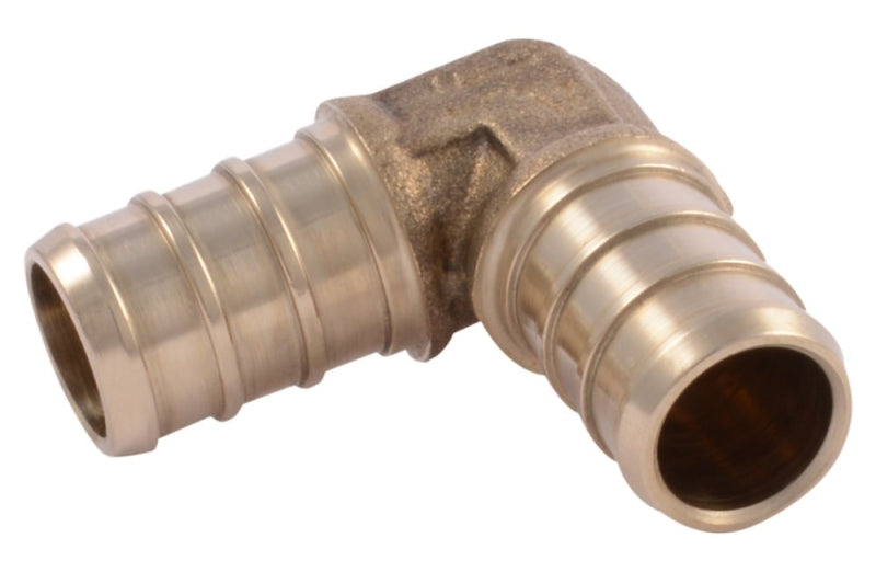 SharkBite UC248LFA10 Pipe Elbow, 1/2 in, Barb, 90 deg Angle, Brass, 80 to 160 psi Pressure