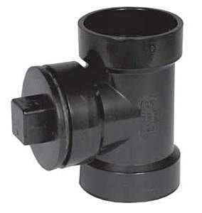 IPEX 027148 Cleanout Tee with Plug, 4 x 3 in, Hub x Hub x FPT, SCH 40 Schedule