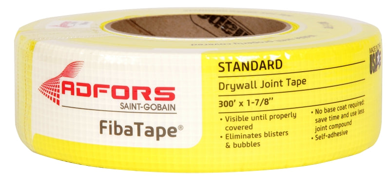 Adfors FDW8663-U Drywall Tape Wrap, 300 ft L, 1-7/8 in W, 0.3 mm Thick, Yellow