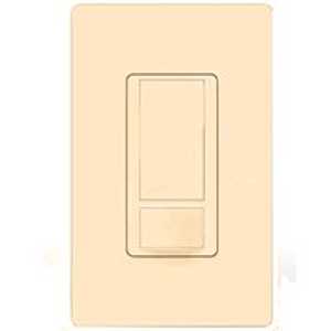 Lutron Maestro MS-OPS5M-IV Sensor Switch, 5 A, 120 V, 1 -Pole, Motion Sensor, 180 deg Sensing, 30 ft Sensing