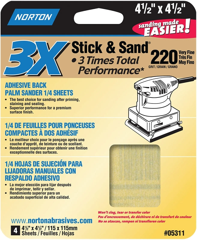 05311 SANDPAPER 4.5X4.5 220G