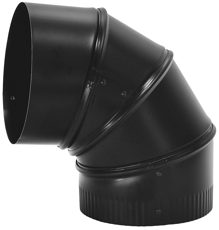 Imperial BM0013 Stove Pipe Elbow, 90 deg Angle, 5 in, 24 ga Gauge, Steel, Black, Matte