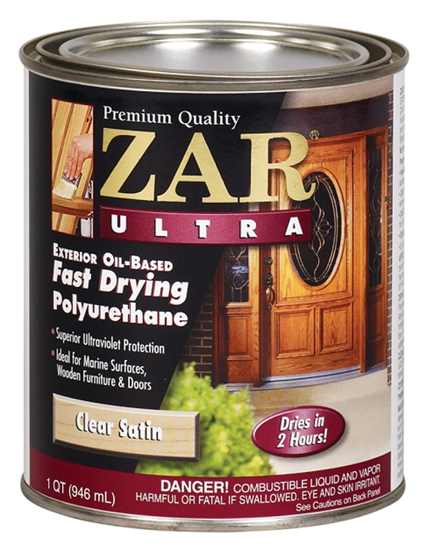 ZAR 34112 Exterior Polyurethane, Liquid, Amber, 1 qt, Can