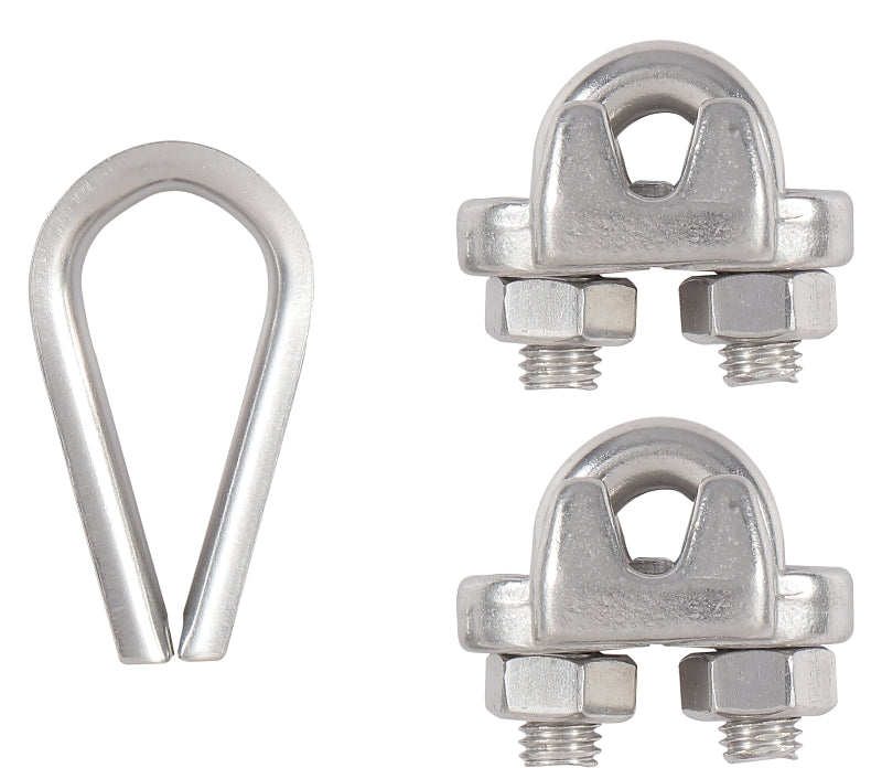 National Hardware N100-345 Cable Clamp Kit, Stainless Steel