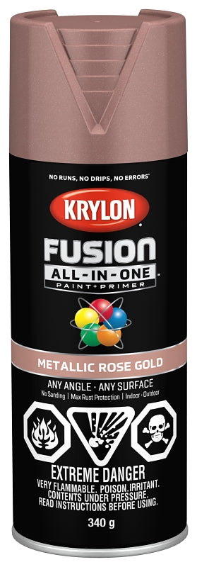 Krylon 42700007 Metallic Spray Paint, Metallic, Rose Gold, 12 oz, Can