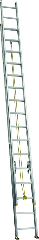 Louisville AE3232 Extension Ladder, 379 in H Reach, 250 lb, 1-1/2 in D Step, Aluminum