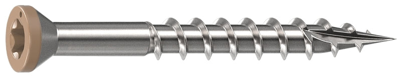 Camo 0353000TS Deck Screw, 0.163 in Thread, 1-5/8 in L, Trim Head, Star Drive, Sharp, Type-17 Point, 316 Stainless Steel