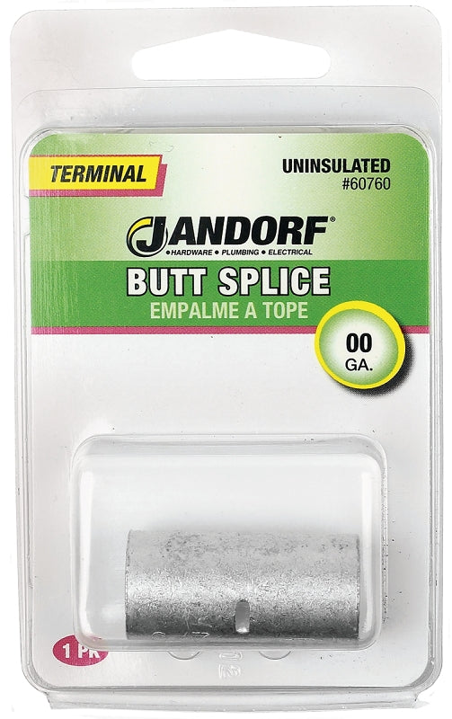 Jandorf 60760 Butt Splice Connector, #0 AWG Wire, Copper Contact, 1/PK