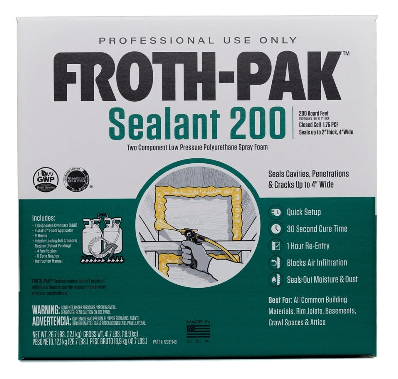 Froth-Pak 12031949 Foam Sealant Kit, 30 s Functional Cure, 240 deg F