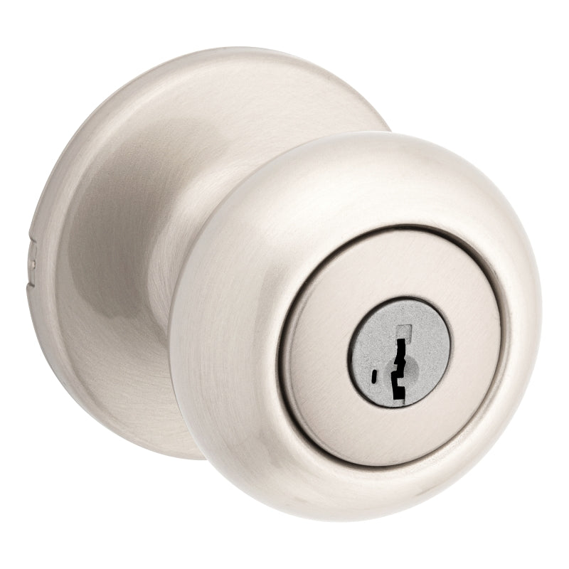 Kwikset 94002-954 Entry Door Lockset, Knob Handle, Satin Nickel, Zinc, KW1, SC1 Keyway, Re-Key Technology: SmartKey