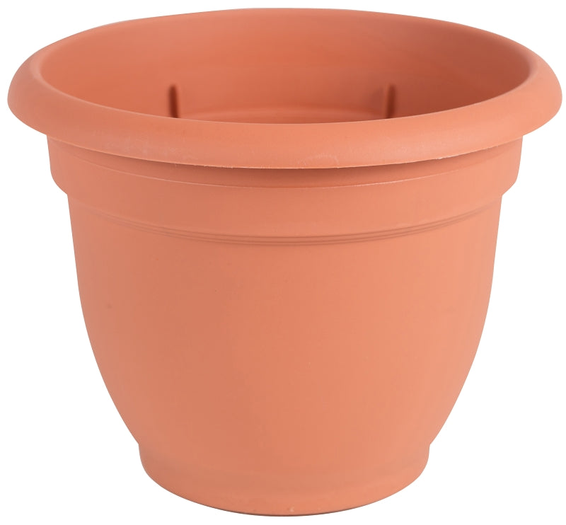 Bloem 20-56106 Planter, 6 in Dia, 5-1/4 in H, 6-1/2 in W, Round, Plastic, Terra Cotta