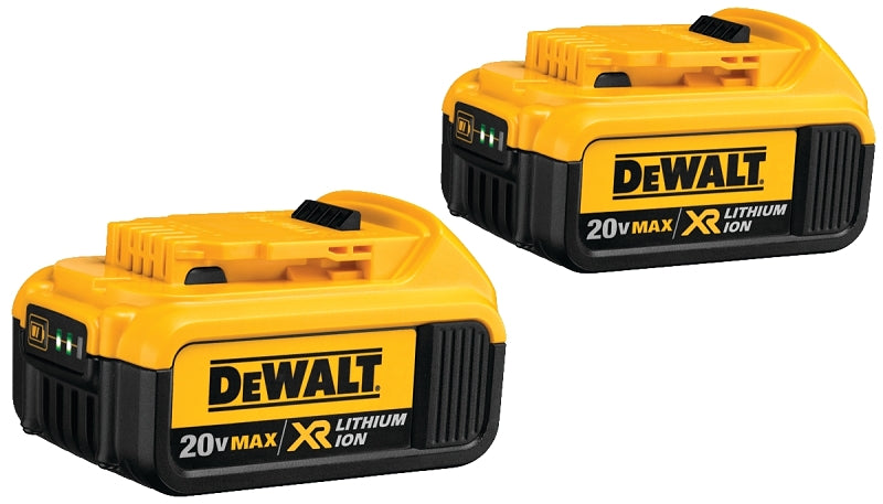 DEWALT Premium XR Series DCB204-2 Rechargeable Battery Pack, 20 V Battery, 4 Ah