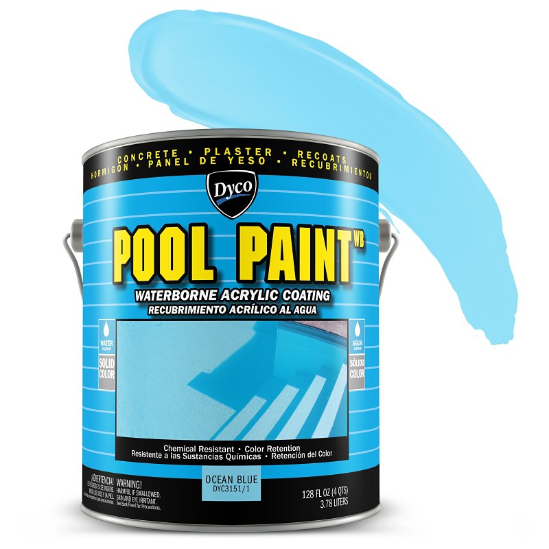 Dyco POOL PAINT DYC3151/1 Swimming Pool Paint, Semi-Gloss, Ocean Blue, 1 gal