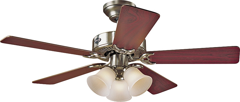 Hunter Southern Breeze Series 51011 Ceiling Fan, 5-Blade, Cherry/Maple Blade, 42 in Sweep, Fiberboard Blade, 3-Speed