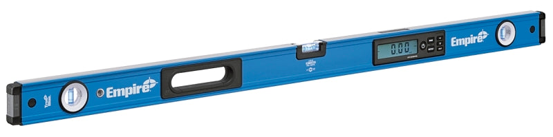 Empire E105.48 Digital Box Level with Case, 48 in L, 3-Vial, Non-Magnetic, Aluminum, Blue/Silver