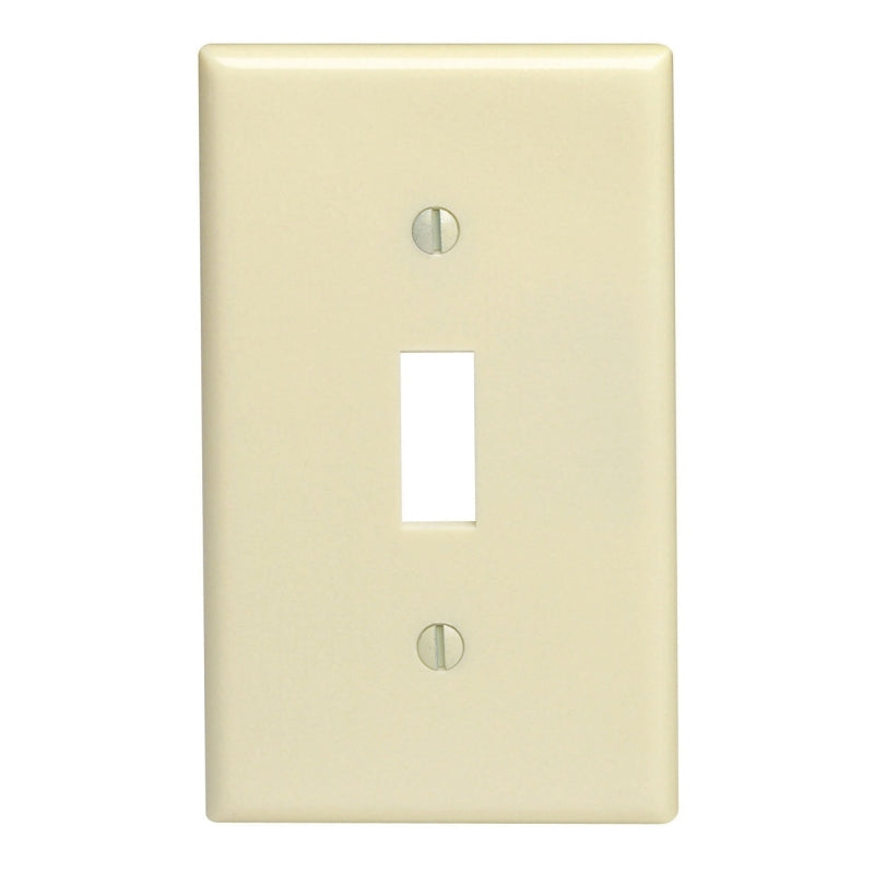 Leviton 020-86001-000 Wallplate, 4-1/2 in L, 2-3/4 in W, 1 -Gang, Thermoset, Ivory, Smooth