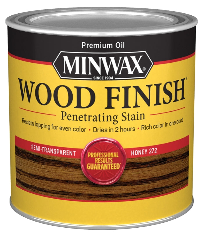 Minwax 227624444 Wood Stain, Honey, Liquid, 0.5 pt, Can