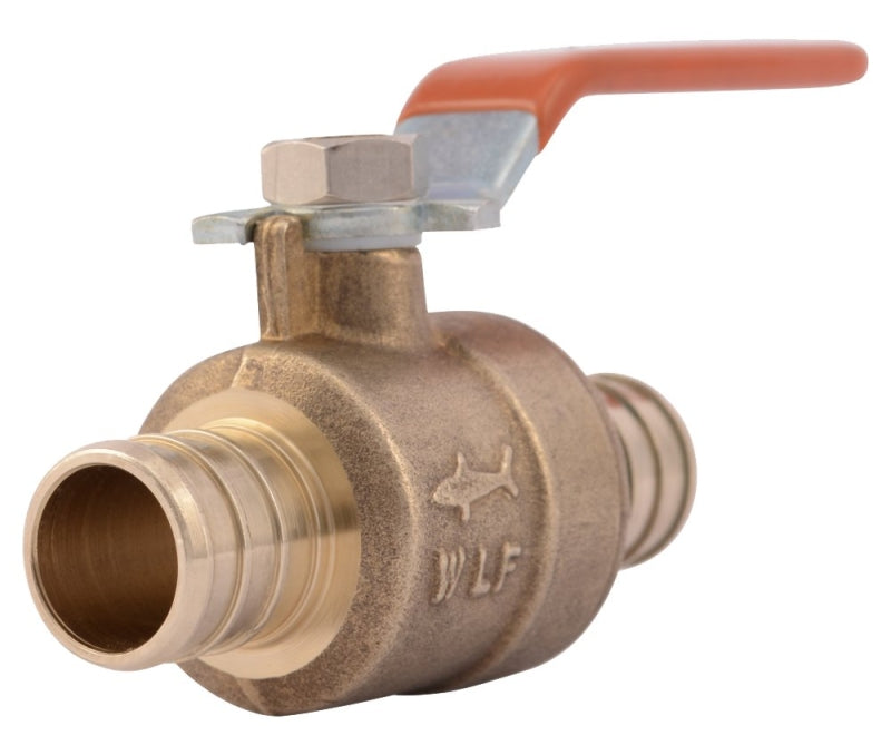 SharkBite 22462LF Ball Valve, 3/4 in Connection, Barb, 80 to 160 psi Pressure, Lever Actuator, Brass Body