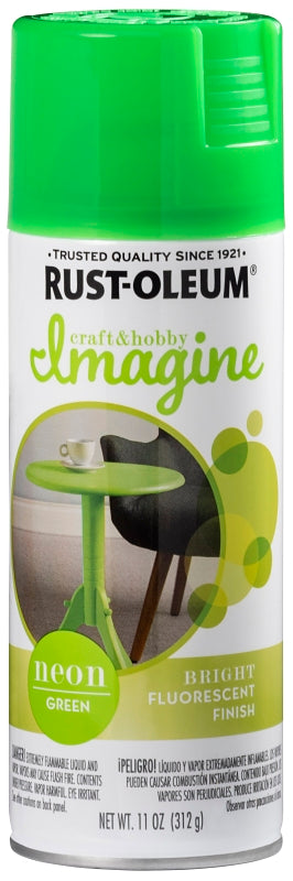 Rust-Oleum Imagine 345654 Craft Spray Paint, Neon Green, 11 oz, Can