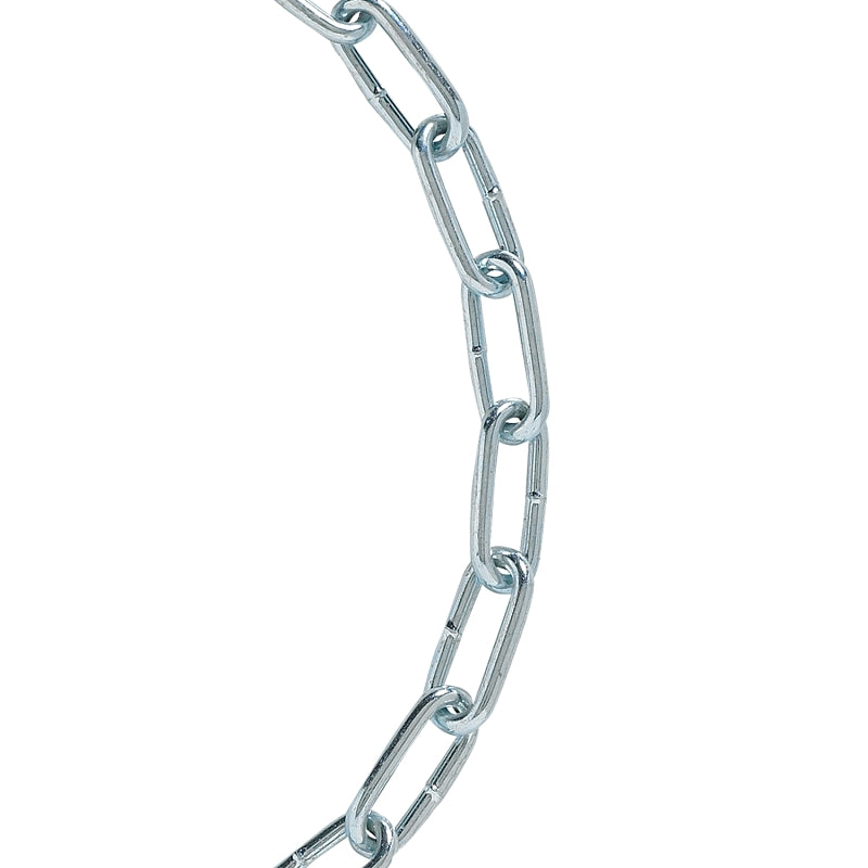 Baron 46184 Straight Link Chain, 10 ft L, 520 lb Working Load, Low Carbon Steel, Electro Galvanized/Zinc Plated