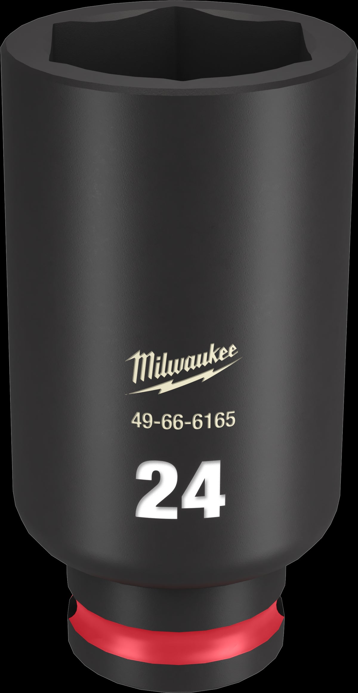 Milwaukee SHOCKWAVE Impact Duty Series 49-66-6165 Deep Impact Socket, 24 mm Socket, 3/8 in Drive, Square Drive, 6-Point