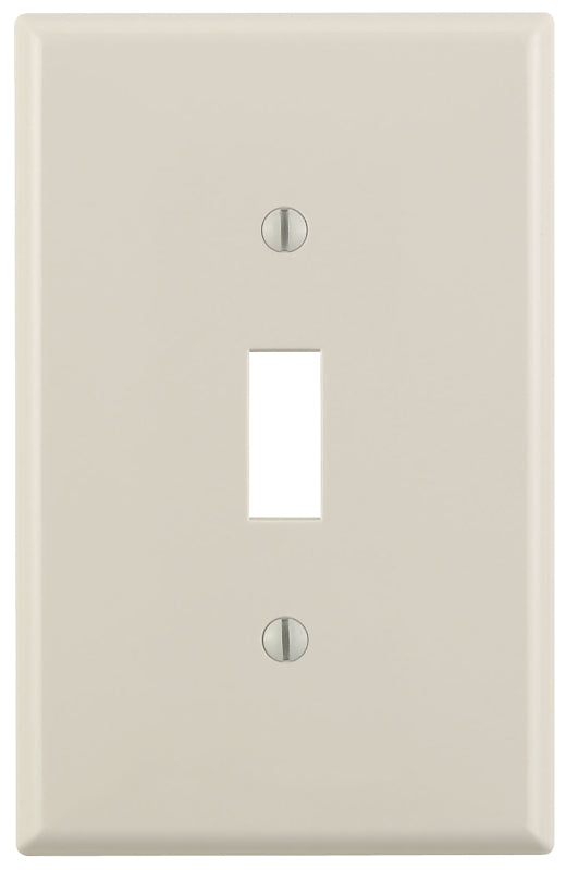 Leviton 00PJ1-00T Switch Wallplate, 4-7/8 in L, 3-1/8 in W, 1 -Gang, Nylon, Light Almond