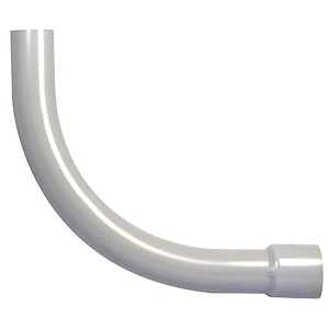 IPEX 069088 Elbow, 3 in Trade Size, 90 deg Angle, SCH 80 Schedule Rating, PVC, 13 in L Radius, Spigot x Bell End, Gray