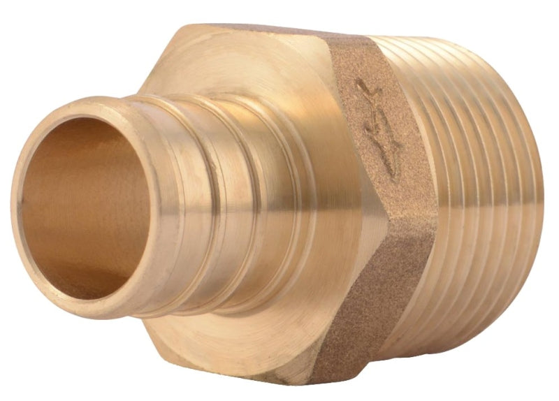 SharkBite UC134LFA Hose to Pipe Adapter, 3/4 in, PEX Barb x MNPT, DZR Brass, 200 psi Pressure