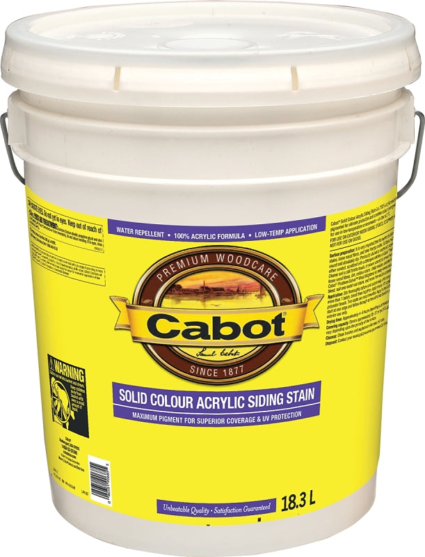 Cabot 142.0000808.008 Exterior Self-Priming Solid Color Latex Siding Stain, 18.9 l, Liquid, Slight, Medium Base