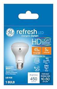 GE Industrial Solutions 45546 LED Bulb, Flood/Spotlight, R20 Lamp, E26 Lamp Base, Dimmable, Daylight Light