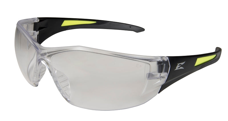 Edge SD111-G2/SD111 Non-Polarized Safety Glasses, Unisex, Polycarbonate Lens, Wraparound Frame, Nylon Frame, Black Frame