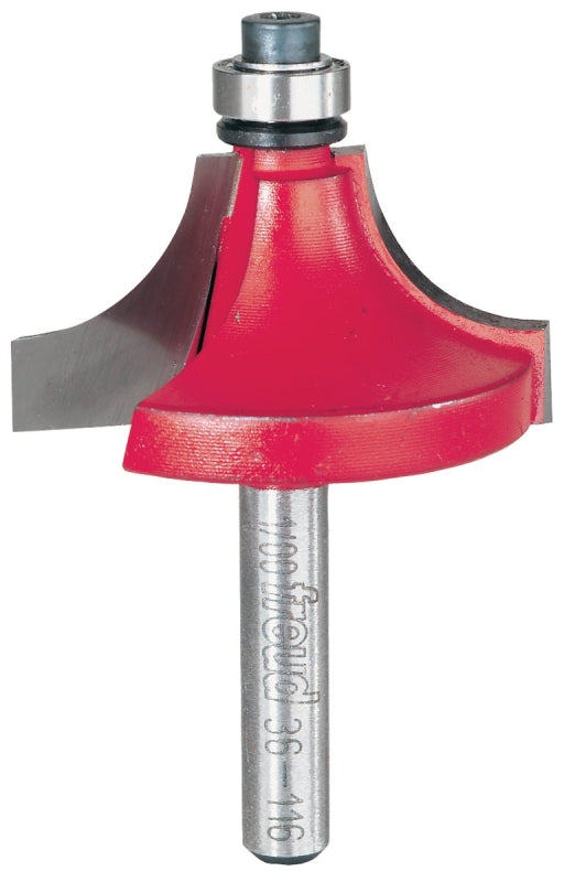 Freud 36-116 Router Bit, 1-1/2 in Dia Cutter, 2-1/2 in OAL, 1/4 in Dia Shank, 4-Cutter, Carbide