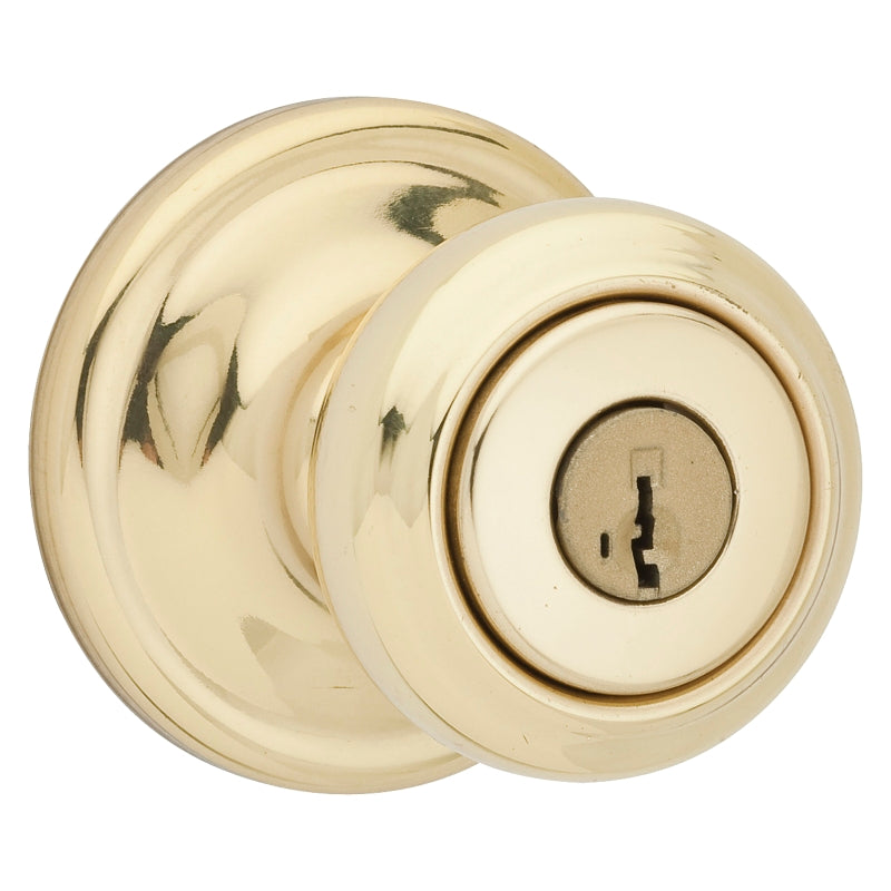 Kwikset Signature Series 740CN3SMTCP Keyed Entry Knob, Polished Brass