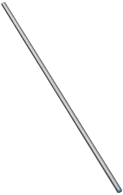 Stanley Hardware N179-580 Threaded Rod, 1/4-20 Thread, 72 in L, A Grade, Steel, Zinc, UNC Thread