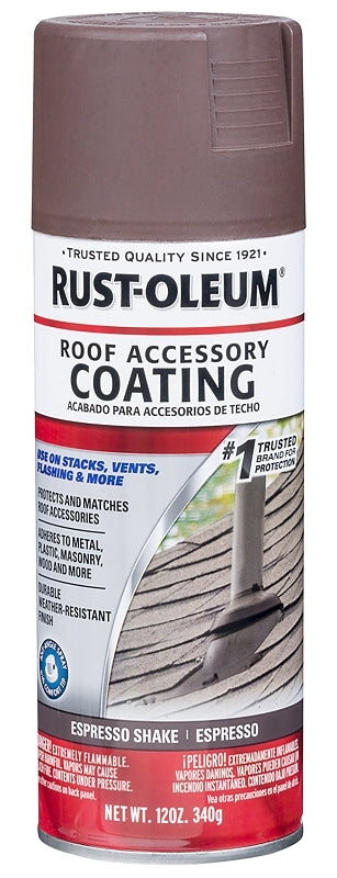 Rust-Oleum 302125 Roof Accessory Coating, Espresso Shake, 12 oz, Liquid