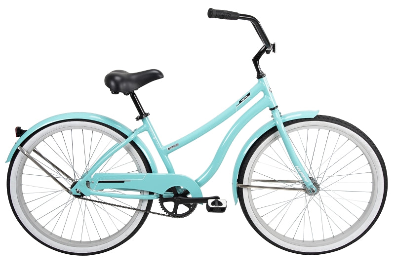 Huffy Women's Cruiser Bicycle, Aluminum Frame, Rear Coaster Brake, 26 in Dia Wheel, High Tide