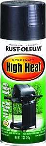 Rust-Oleum 7778830 High Heat Spray Paint, Satin, Barbecue Black, 12 oz, Can, Oil