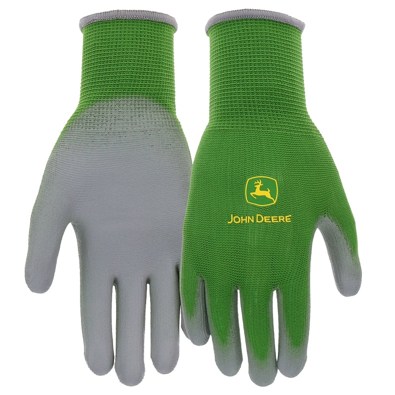 GLOVE PU PALM GRN SHELL YOUTH