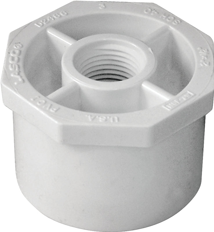 IPEX 435733 Reducing Bushing, 2 x 1/2 in, Spigot x FPT, White, SCH 40 Schedule, 150 psi Pressure