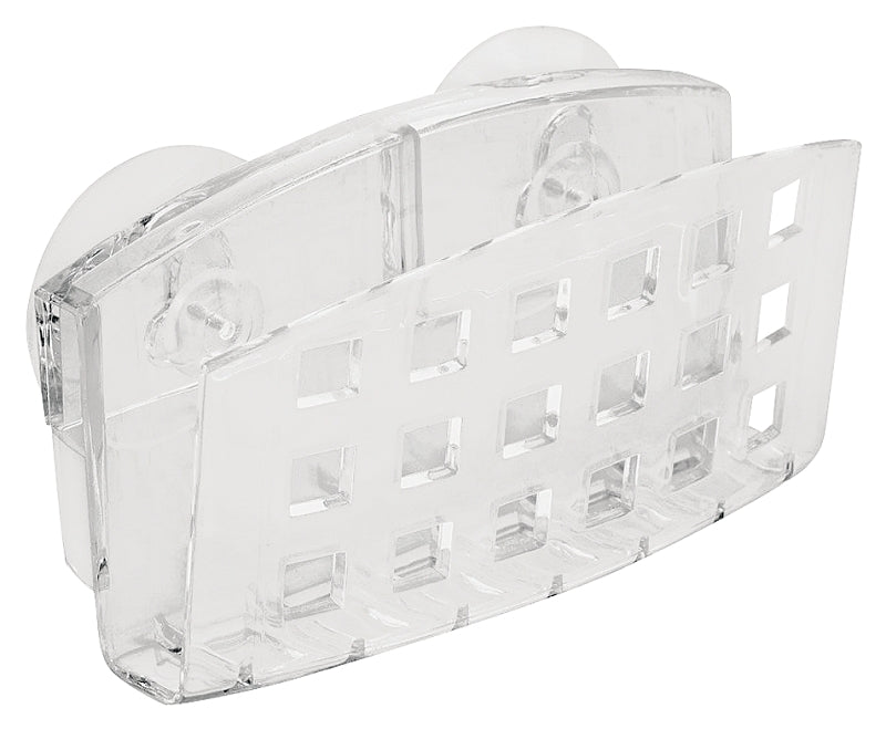 iDESIGN 25300 Sponge Holder, 1-3/4 in L, 4-1/2 in W, 2 in H, Plastic, Clear