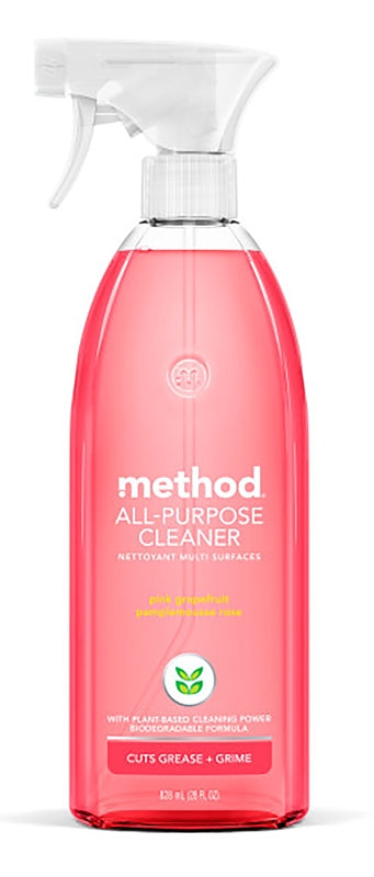 method 00010 Cleaner, 28 oz Aerosol Can, Liquid, Grapefruit, Pink