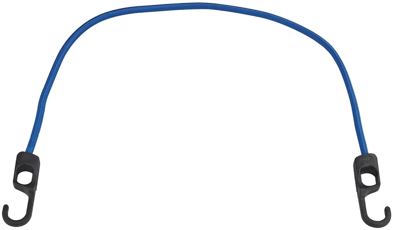 ProSource Stretch Cord, 9 mm Dia, 36 in L, Polypropylene, Blue, Hook End