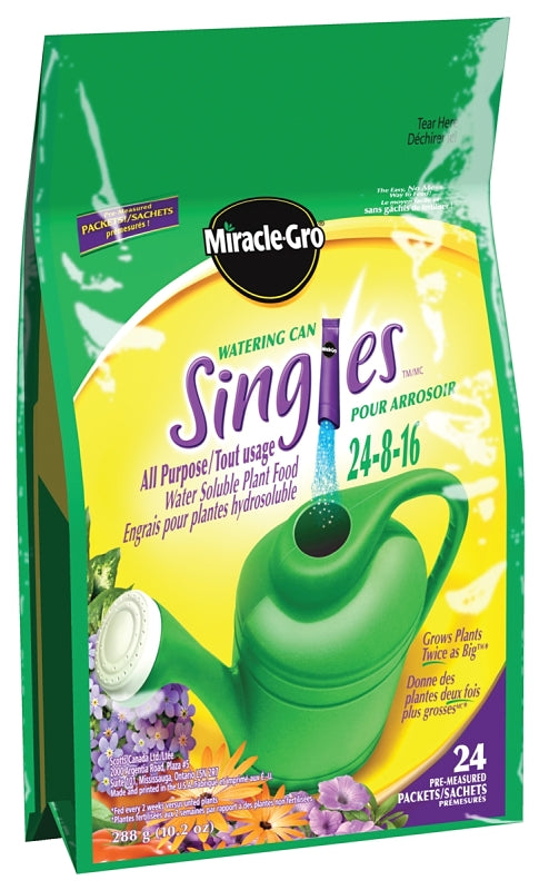 Miracle-Gro Watering Can Singles 103803 All-Purpose Plant Food, 290 g Bag, Solid, 24-8-16 N-P-K Ratio