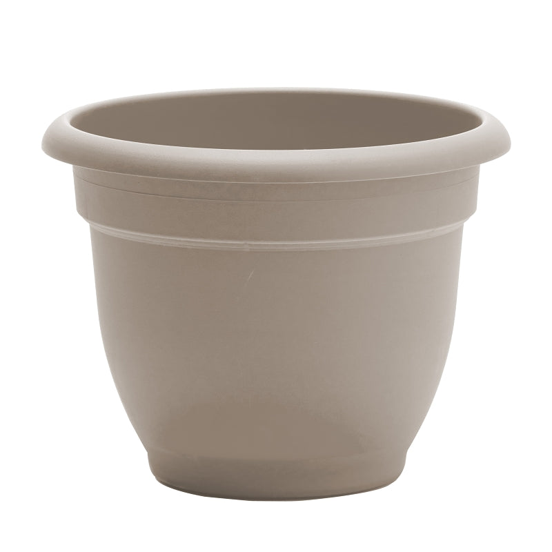 Bloem AP1083 Planter, 8-1/2 in H, 10.8 in W, 10.8 in D, Round, Plastic, Pebble Stone