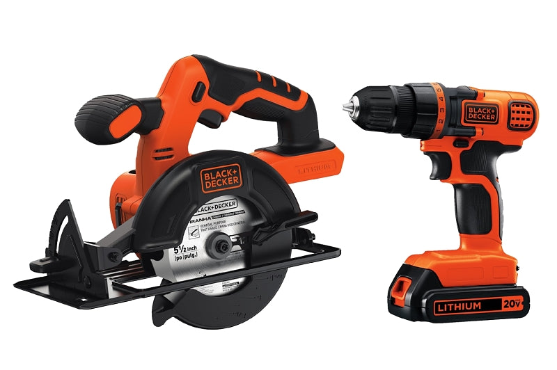 Black+Decker BD2KITCDDCS Combination Kit, Battery Included, 20 V, 4-Tool, Lithium-Ion Battery