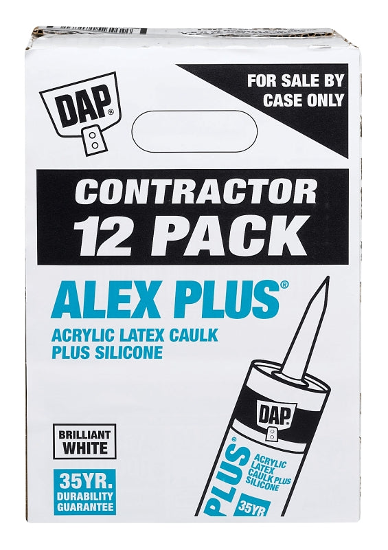 DAP 7079874275 Latex Caulk Sealant, White, 4.4 to 37 deg C, 300 mL, Cartridge